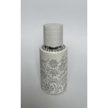 30ml flakón hand made biely - kvety