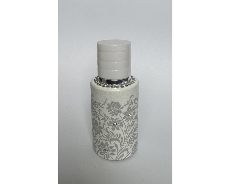 30ml flakón hand made biely - kvety